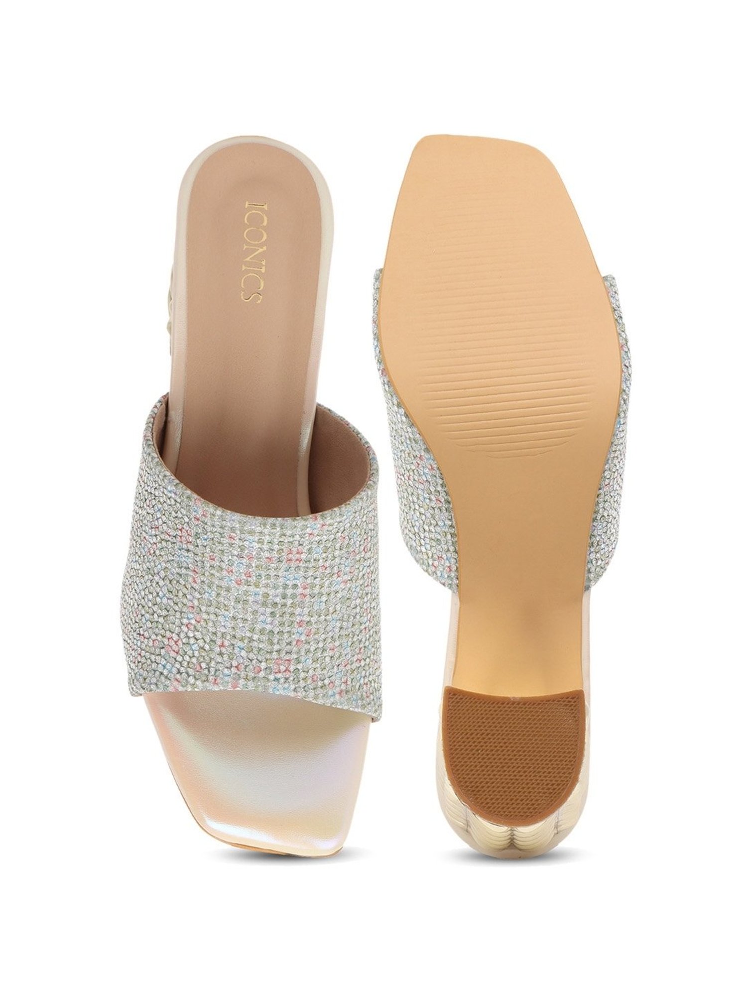 Iconics Women's Gold Casual Sandals