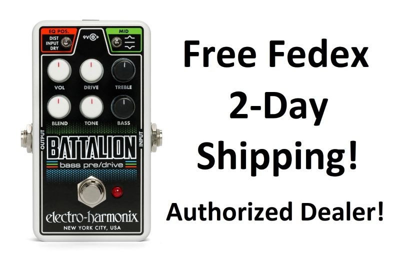 New Electro-Harmonix EHX Nano Battalion Bass Preamp DI Pedal w/ Power supply