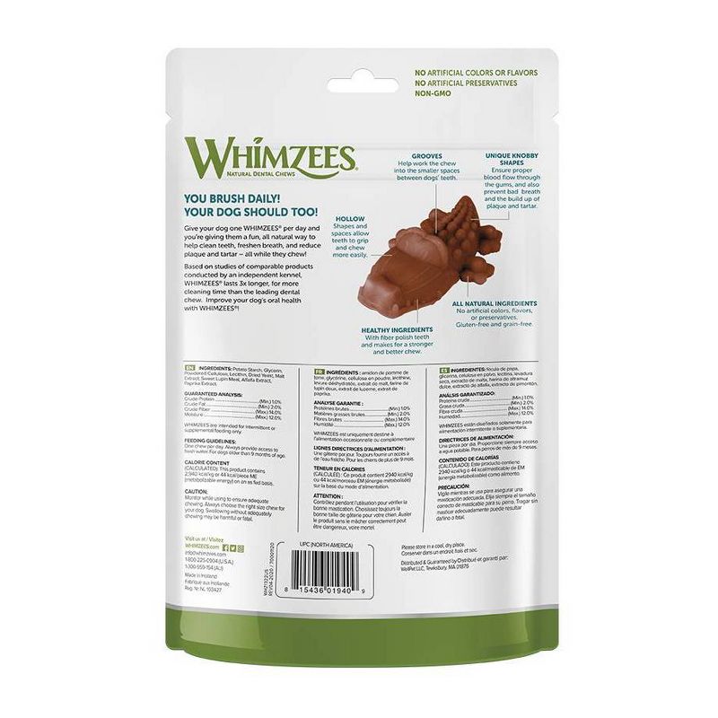 WHIMZEES Gator Value Bag Small Dental Dog Treats - 18.0oz