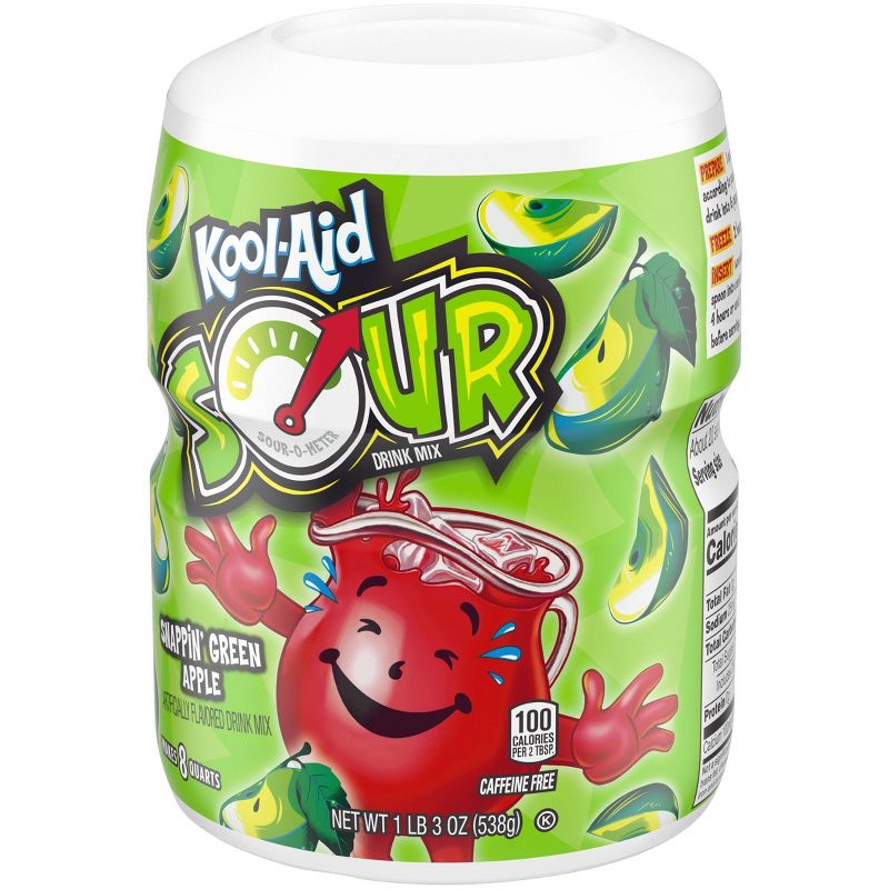 Kool-Aid Sour Snappin' Green Apple Drink Mix - 19oz Canister