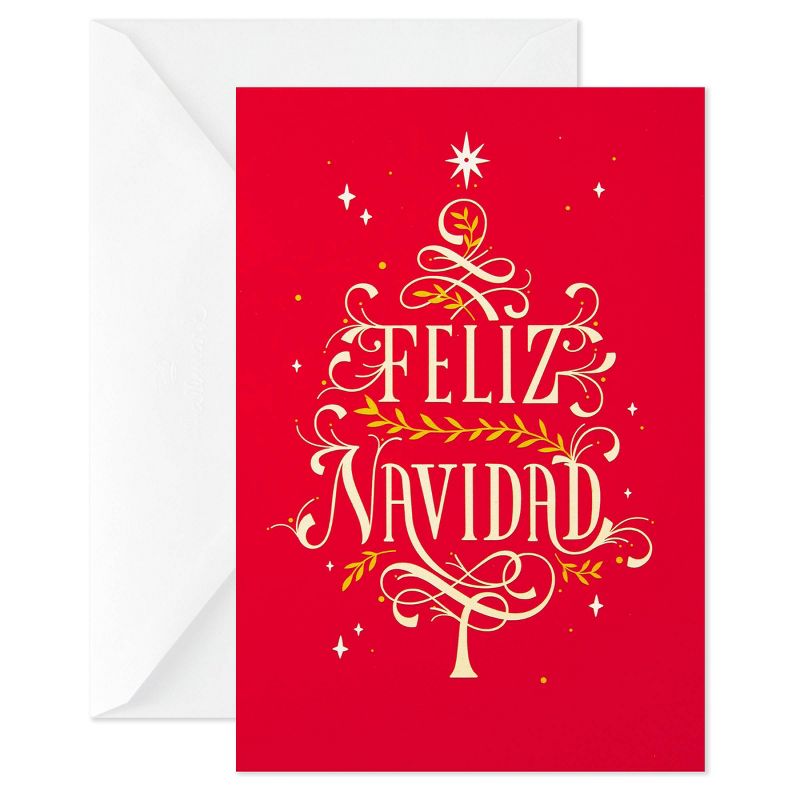 16ct Hallmark Vida Feliz Navidad Tree Boxed Cards