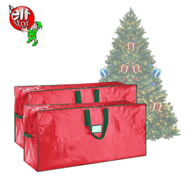 Elf Stor Set of 2 7.5' Christmas Tree Bags Large Red