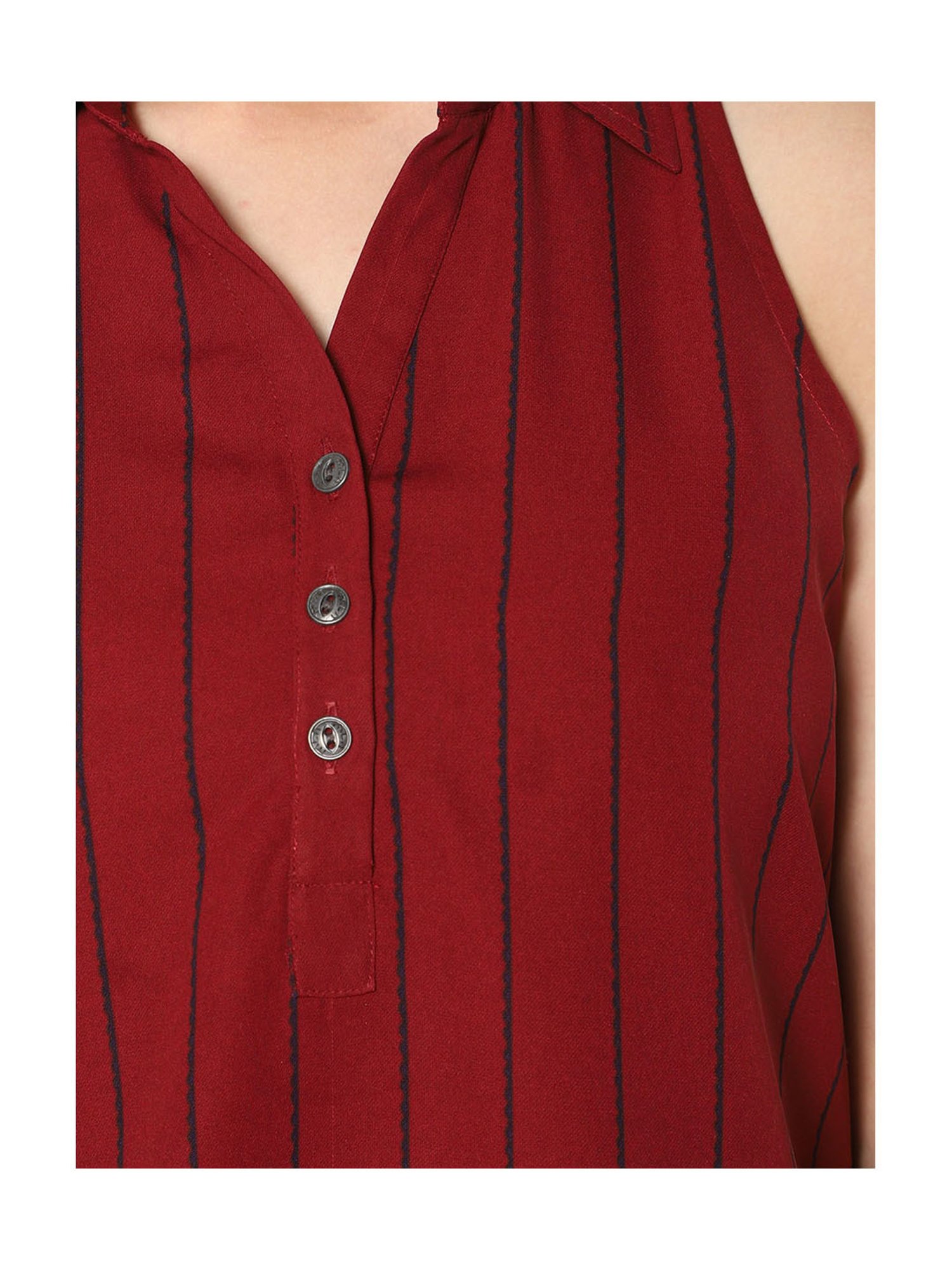 TeenTrums Girls Maroon Striped Top