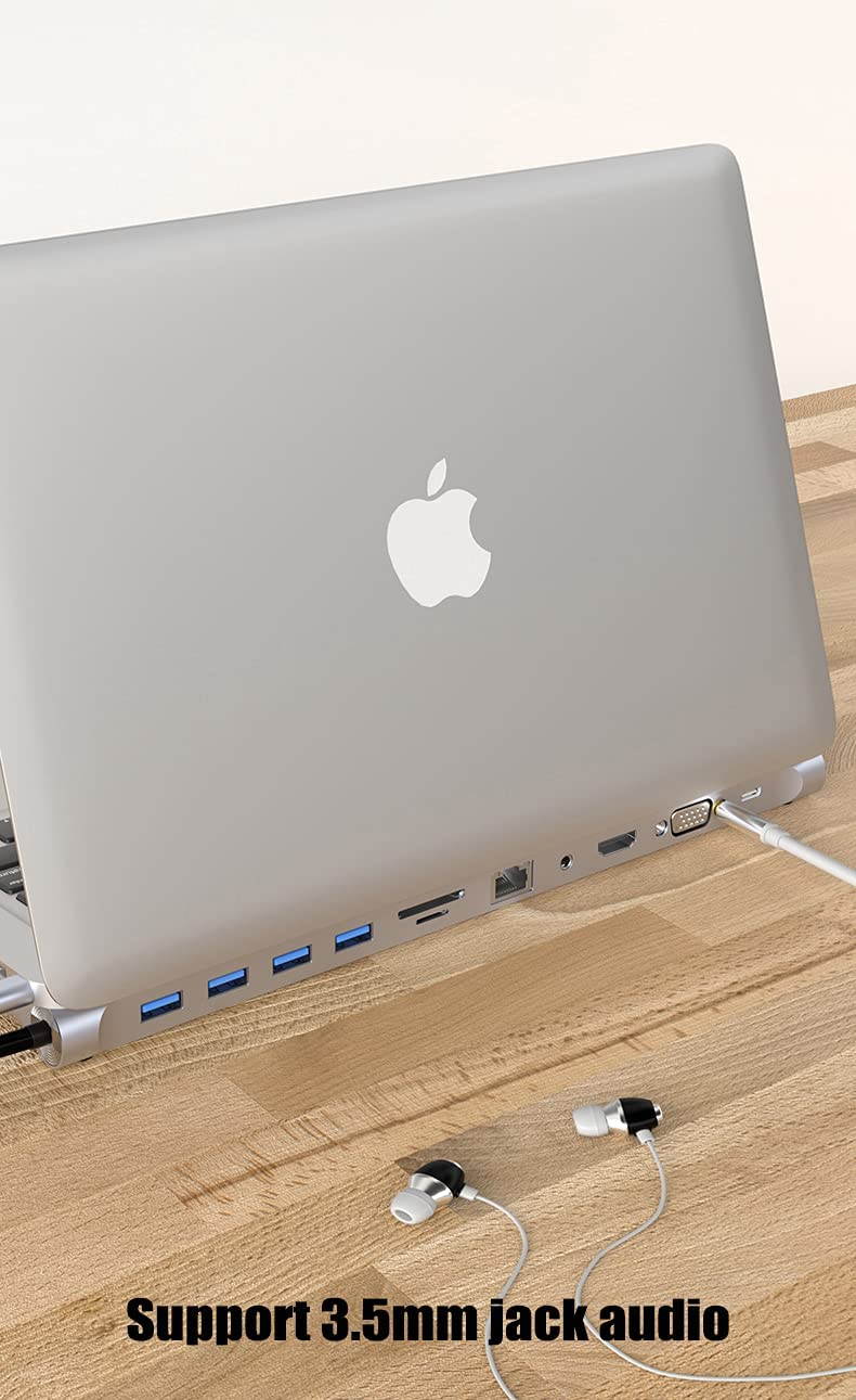 Ackmioxy USB C Docking Station 6 in 1 USB C Hub Laptop Docking Station Adapter with PD 3.0,4K HDMI,2 USB 3.0,SD/TF Card Reade Compatible with MacBook Pro/Air,Dell,HP and More USB Type-C Devices