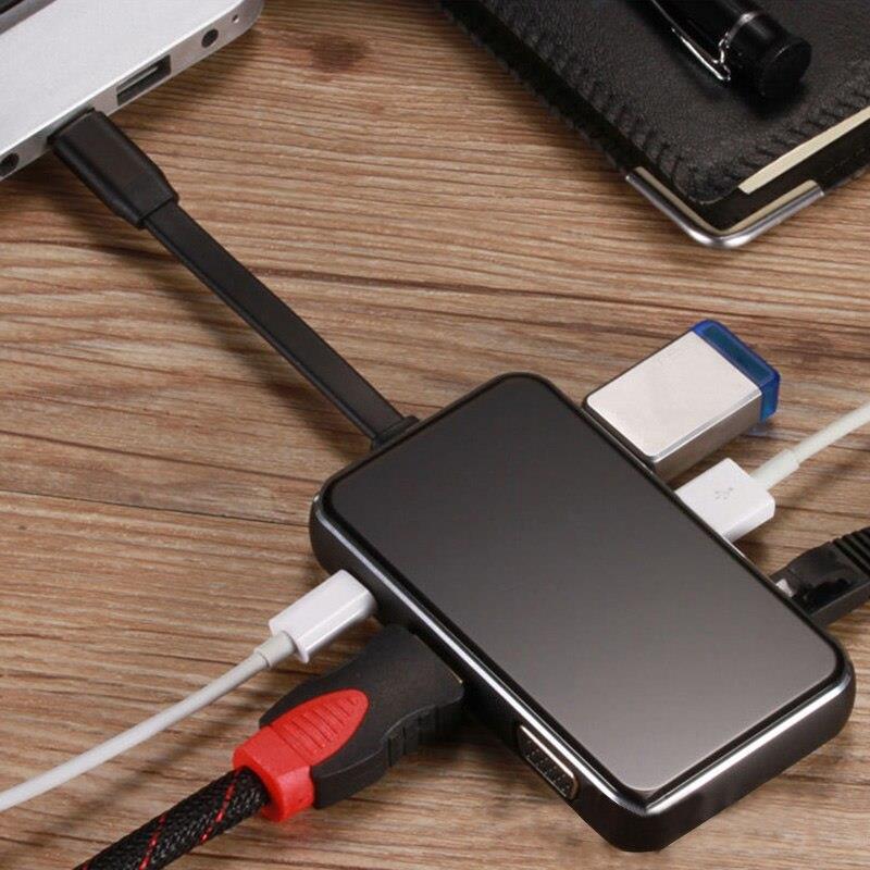 MiniDP Video Dock with USB 30 LAN Hub Black Mini DisplayPort to HDMI or DisplayPort 2port USB hub with 1 Gigabit Ethernet port for Macbooks Surface Pros and DellAsusLenovoHP Laptops JUH30412S1