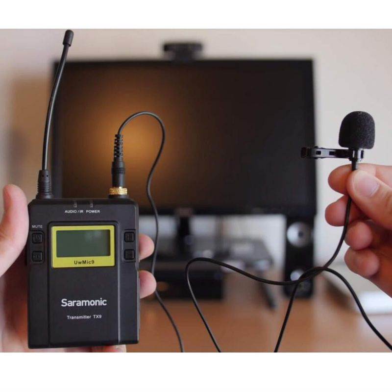 Saramonic UwMic9 96-Channel Digital UHF Wireless Lavalier Microphone System Omnidirectional Clip on Lapel Mic for Nikon Canon Sony Panasonic DSLR Cameras, for Video,Field Recording,Interview,ENG,TV