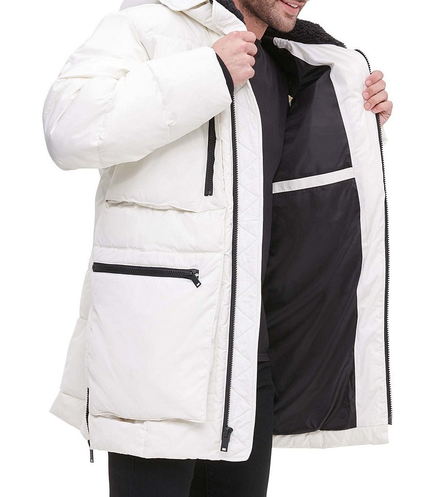 Cole Haan Hooded Down Zip Front Puffer Jacket