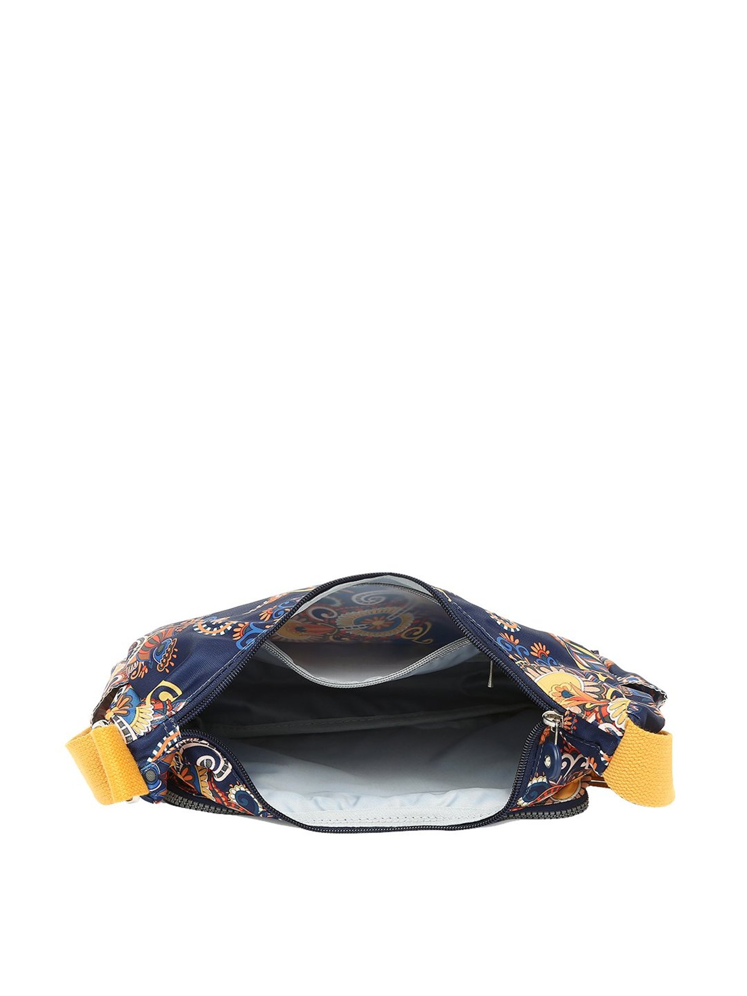Baomi Blue & Yellow Printed Medium Sling Handbag