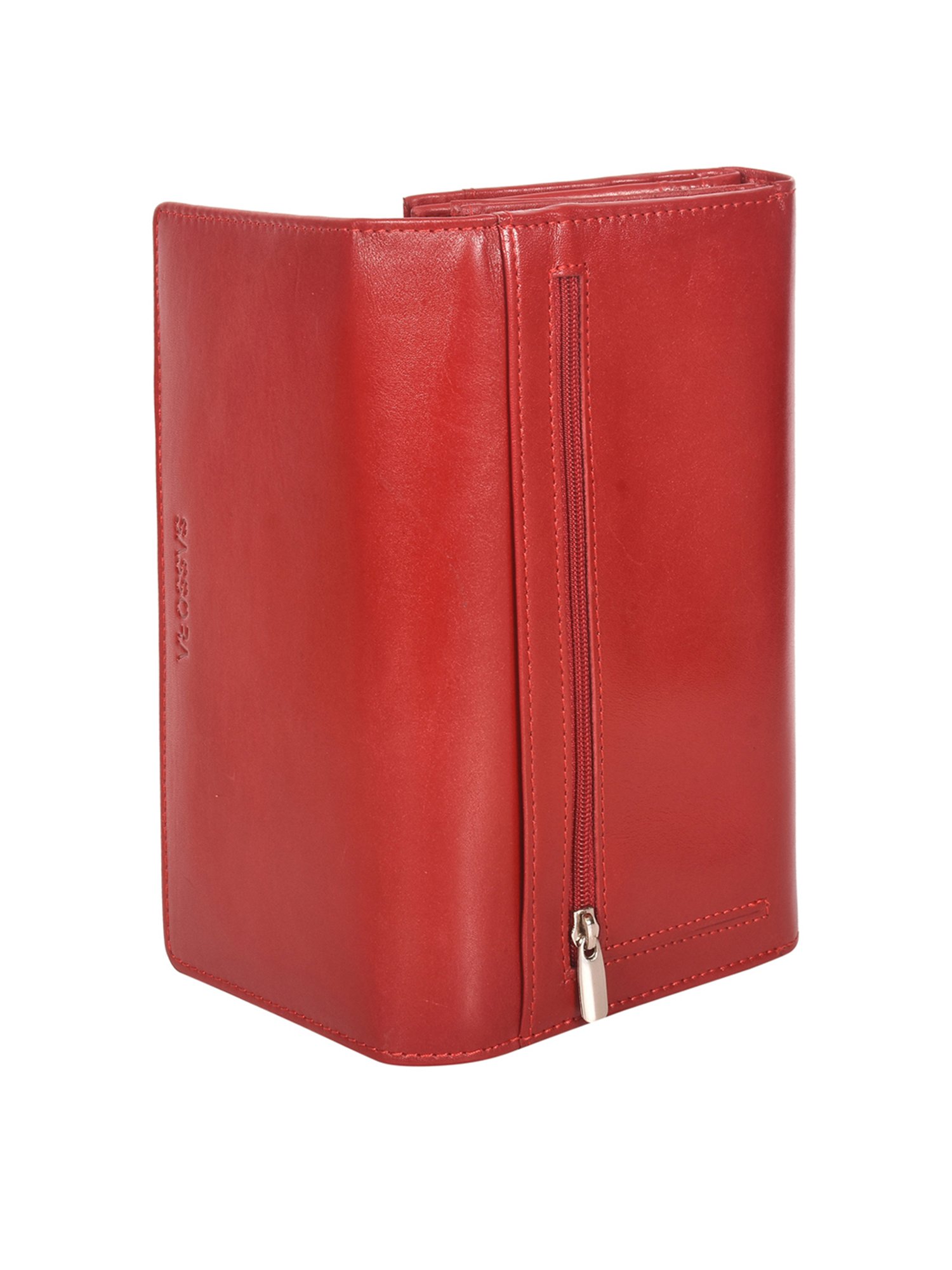SASSORA Red Solid Rfid Wallet for Women