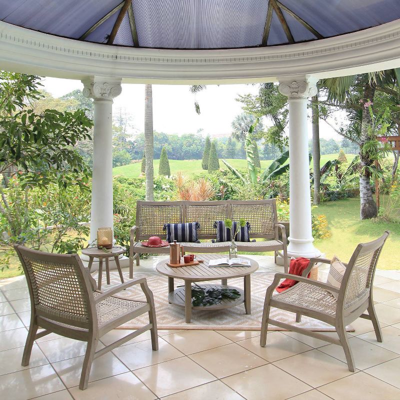 Teak Zuma Patio Coffee Table Gray - Cambridge Casual