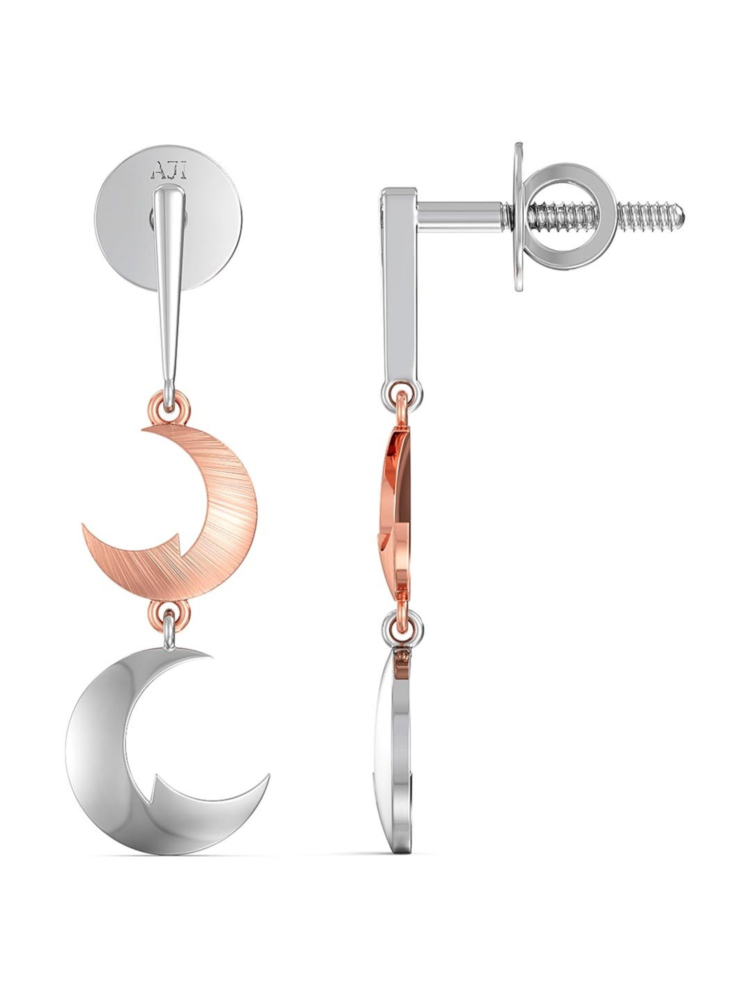 Joyalukkas 950 Platinum Edgy Moonlight Earrings