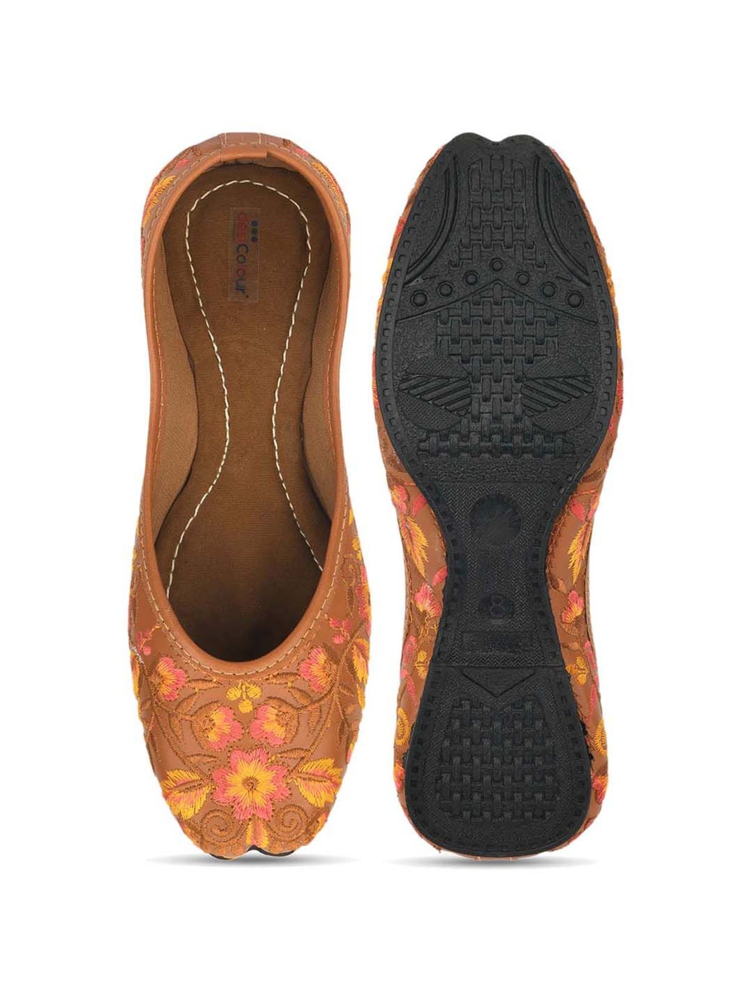 Desi Colour Women's Brown Ethnic Juttis