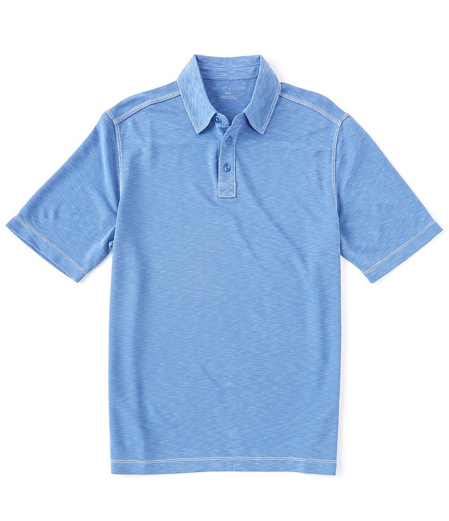 Age of Wisdom Solid Polynosic Short-Sleeve Polo Shirt