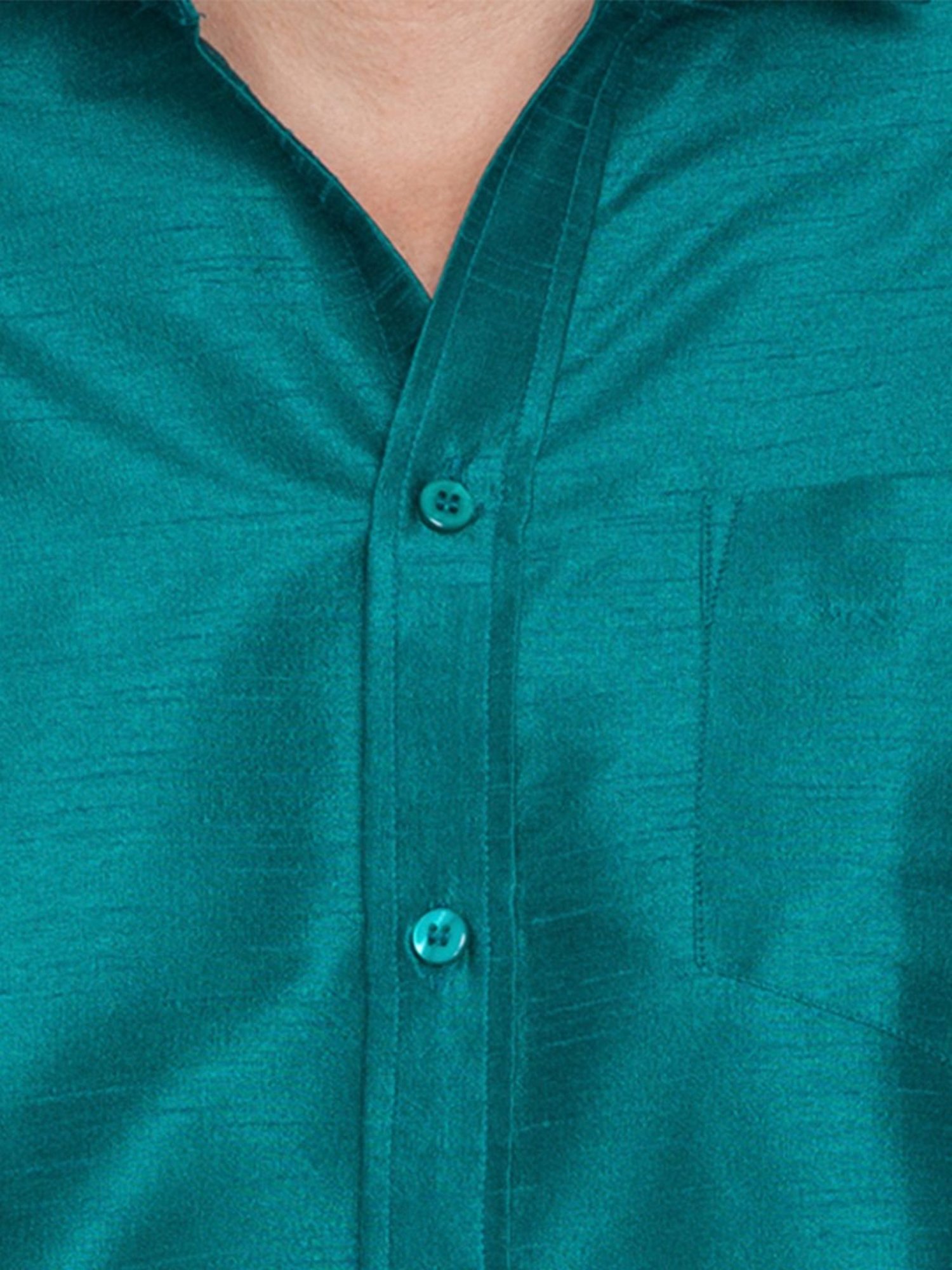 VASTRAMAY Bottle Green Straight Fit Self Pattern Shirt