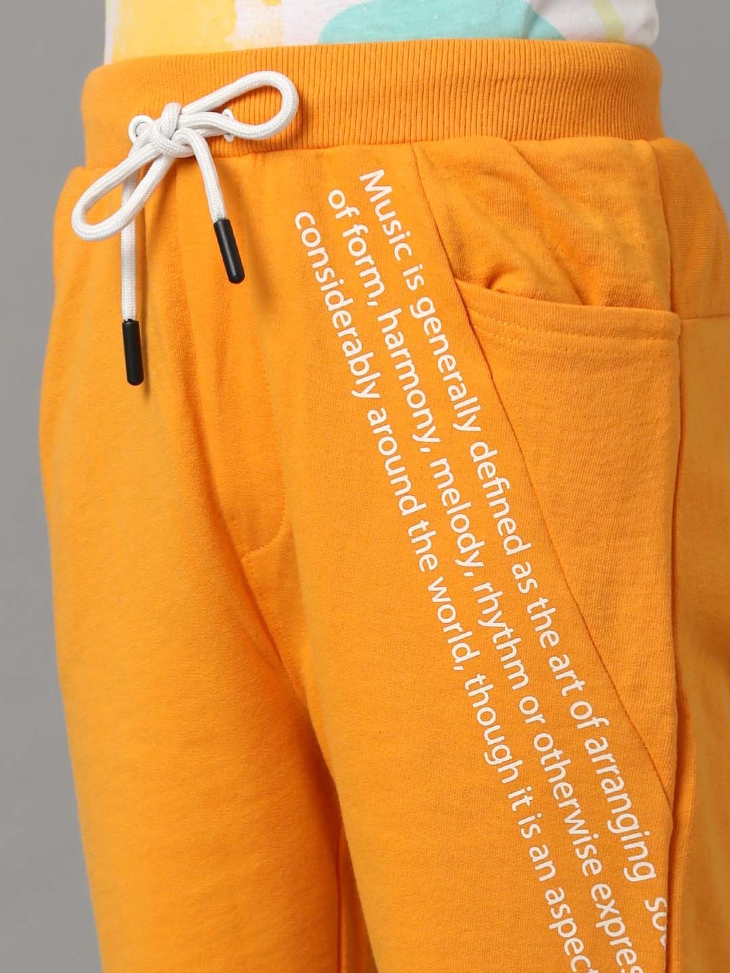 Under Fourteen Only Kids Yellow Cotton Printed Shorts