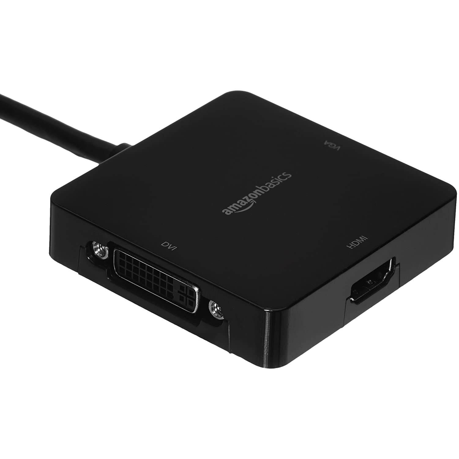 AmazonBasics Mini DisplayPort to HDMI/DVI/VGA Adapter - Black, 5-Pack