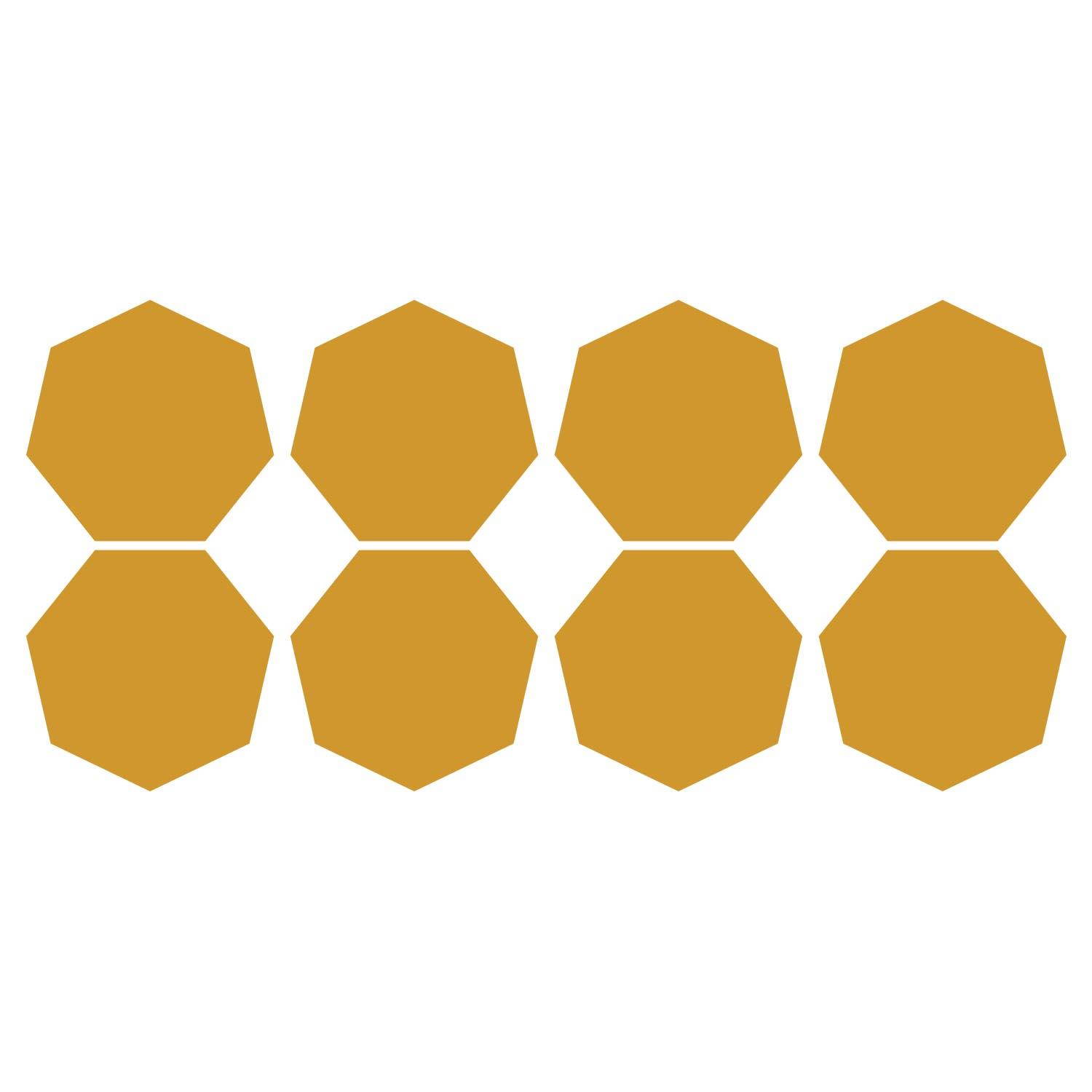 LiteMark 3.5 Inch Yellow Heptagon Decals - Pack of 18