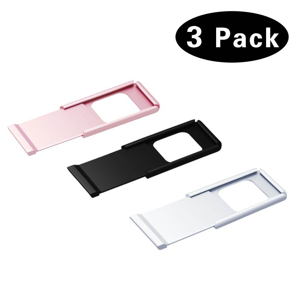 Webcam Cover Slide Aluminum Alloy Laptop Camera Cover Slide for iPhone Android Laptops Mac Books PCs Computers Tablets Smartphones Covers Your Camera for Privacy Security Multicolor 3 Pack