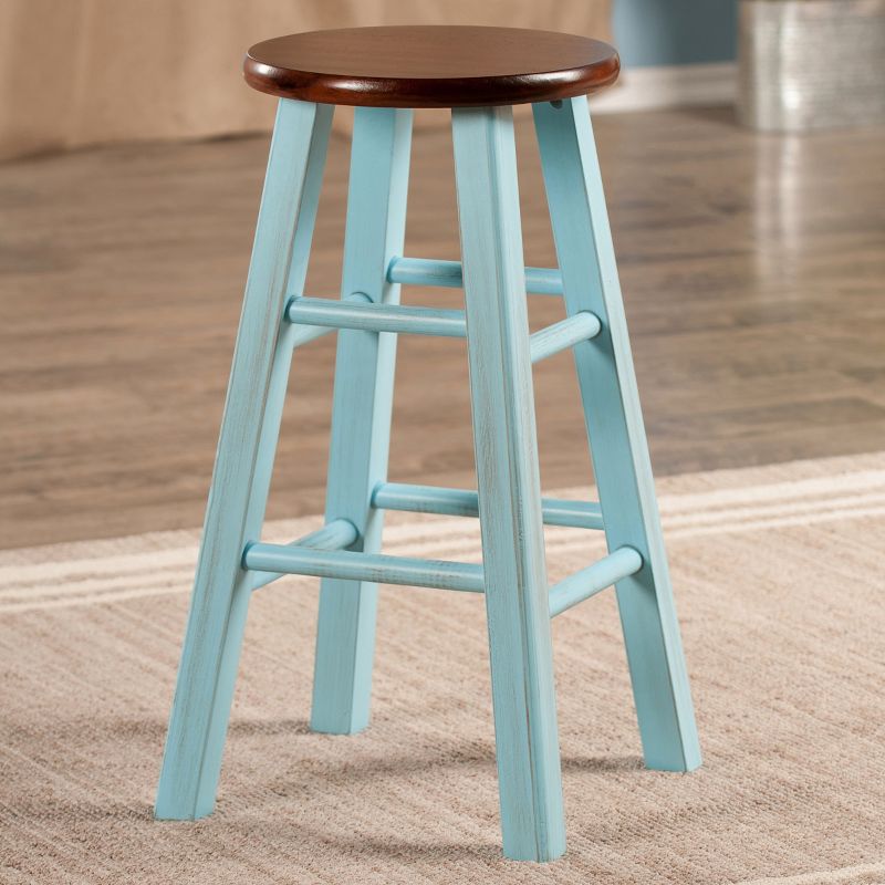 24" Ivy Counter Height Barstool - Light Blue - Winsome