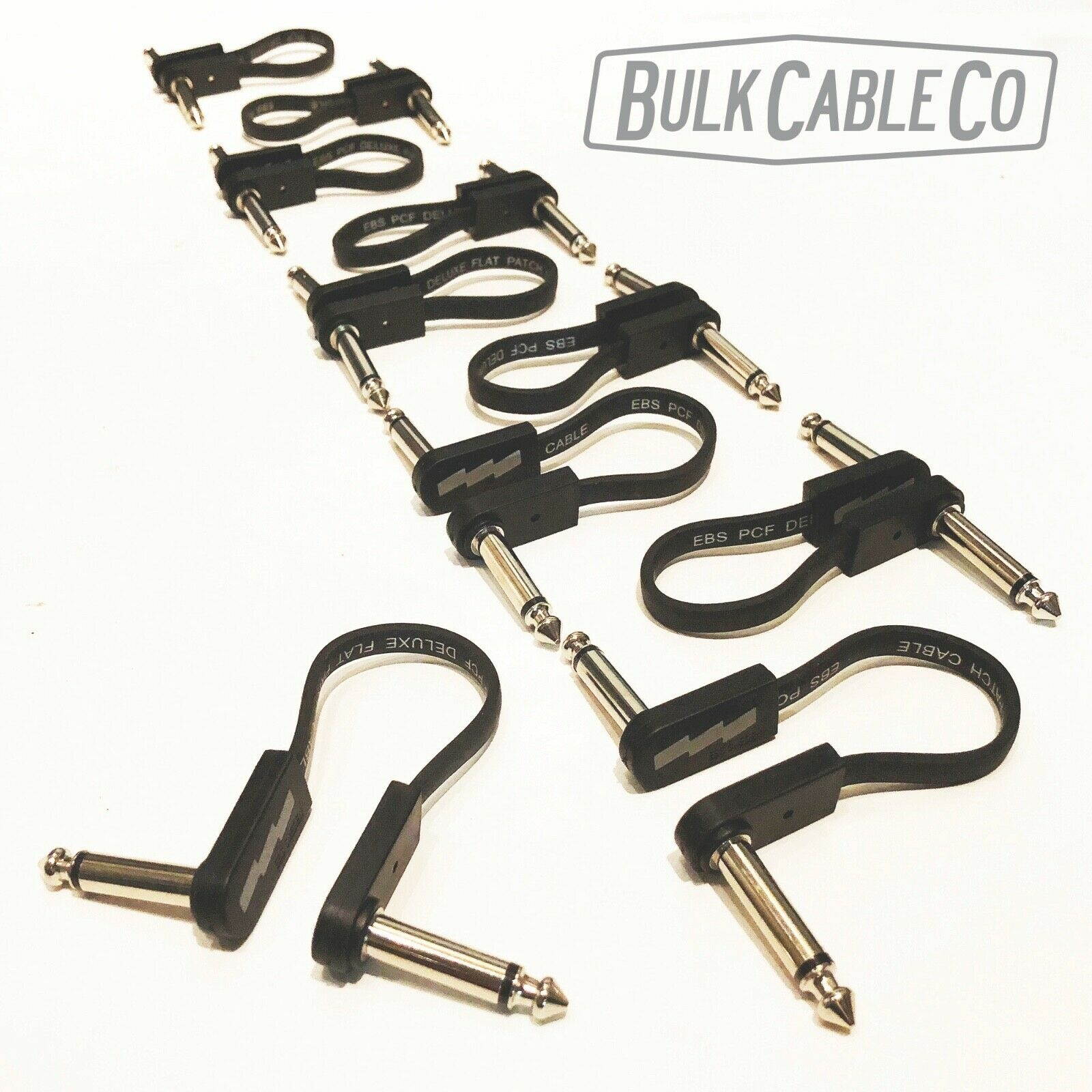 EBS Flat Patch Cables - 10 Pack - 4" (3.94") PCF-DL10 Deluxe - Thin RA/RA Cable