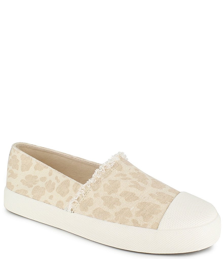 Splendid Aida Cheetah Print Canvas Fray Edge Slip-On Sneakers