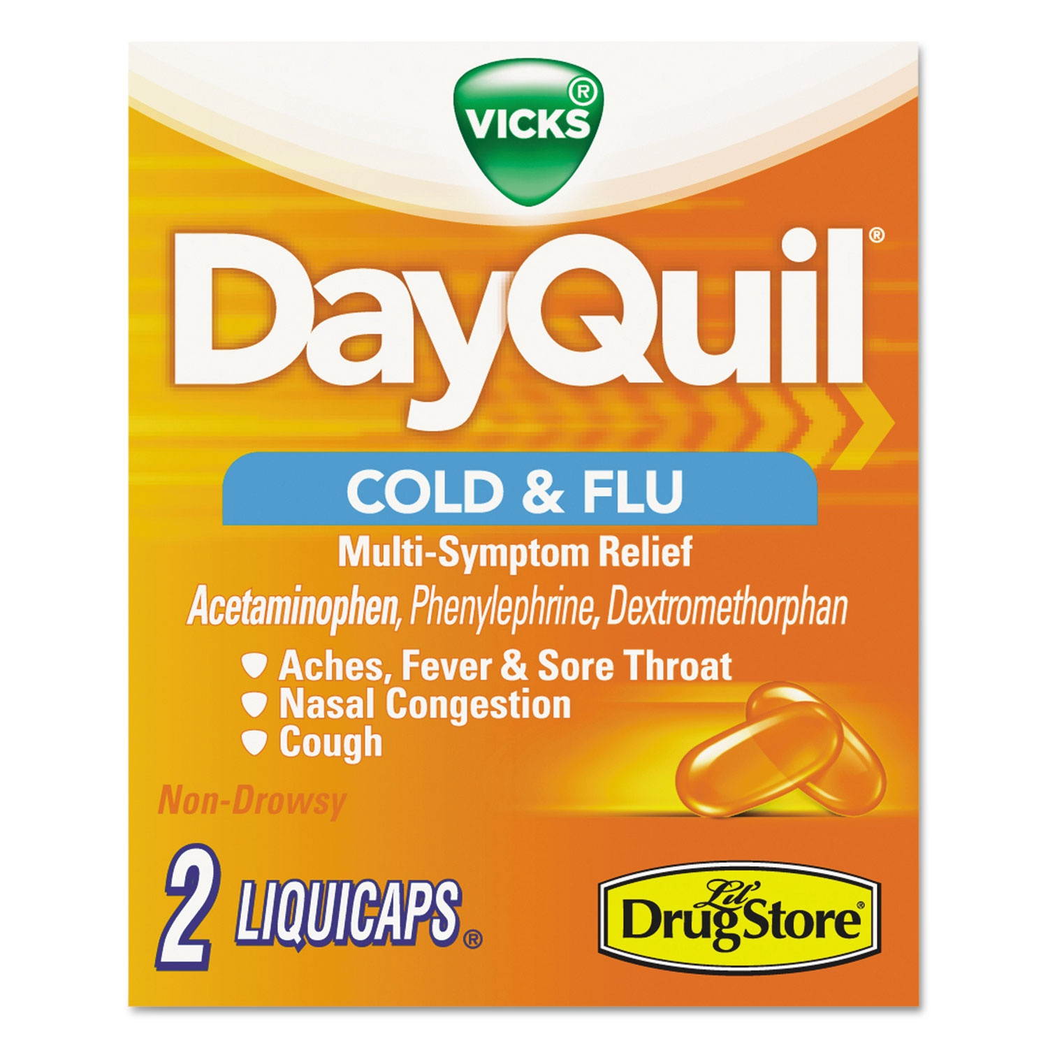 Cold & Flu Caplets, Daytime, Refill, 20 Two-Packs/Box