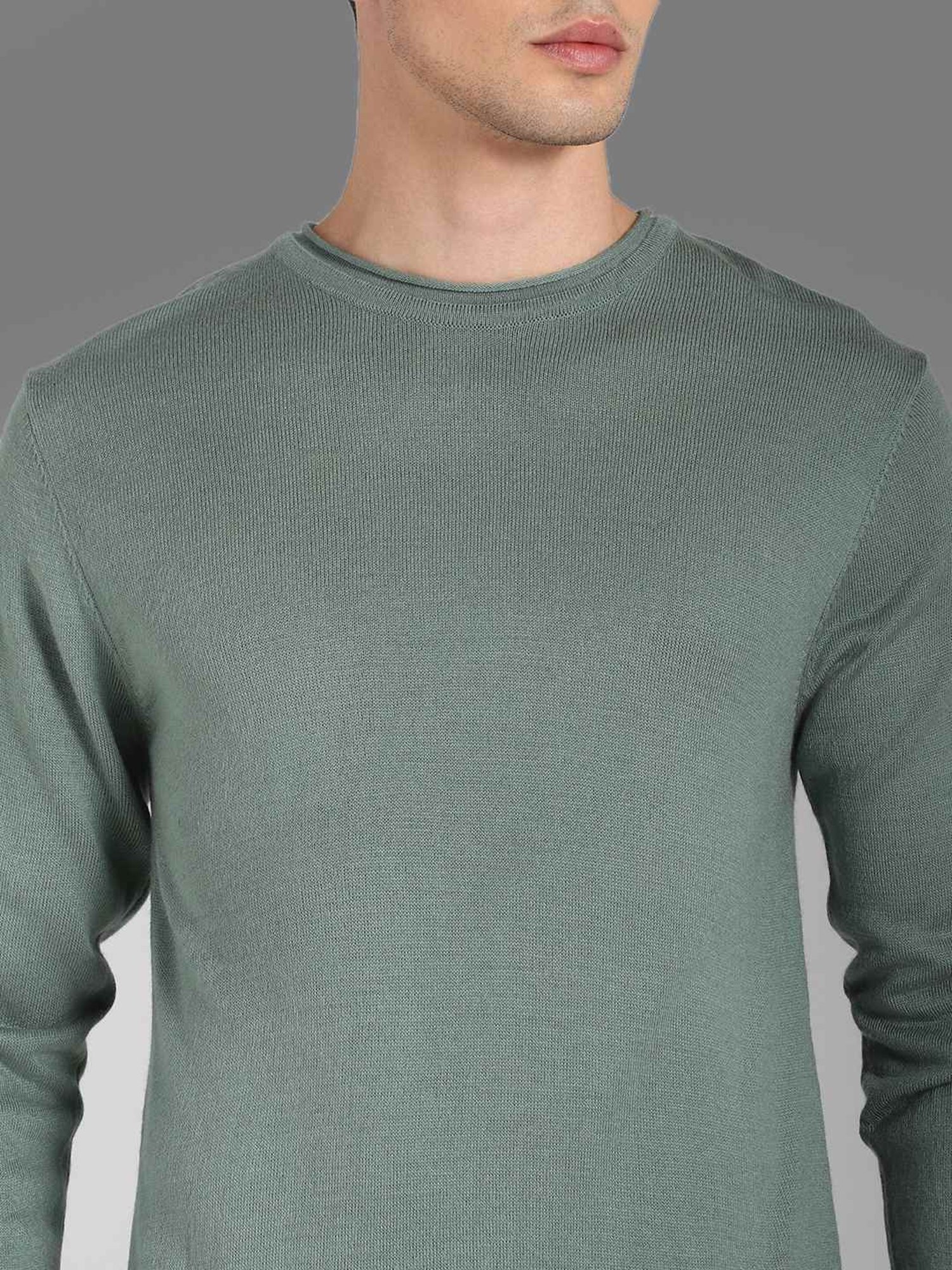 High Star Green Regular Fit Sweater