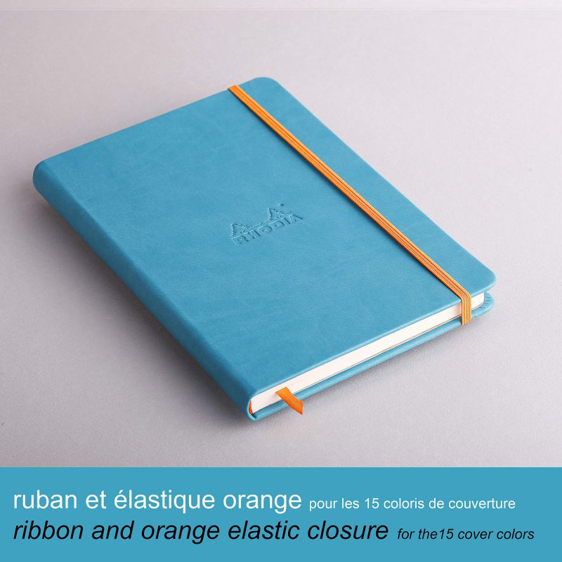 Rhodia Rhodiarama A5 Webnotebook, 5.5 in x 8.25, Lined,  Turquoise