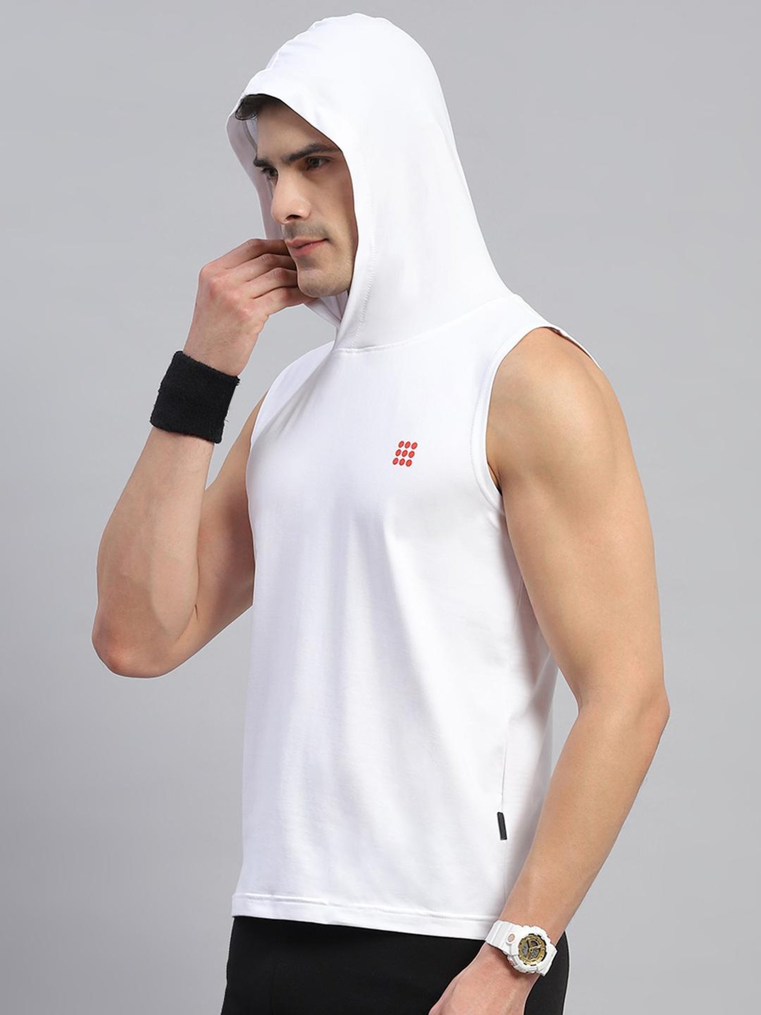 Rock.it White Cotton Regular Fit Tank Tee