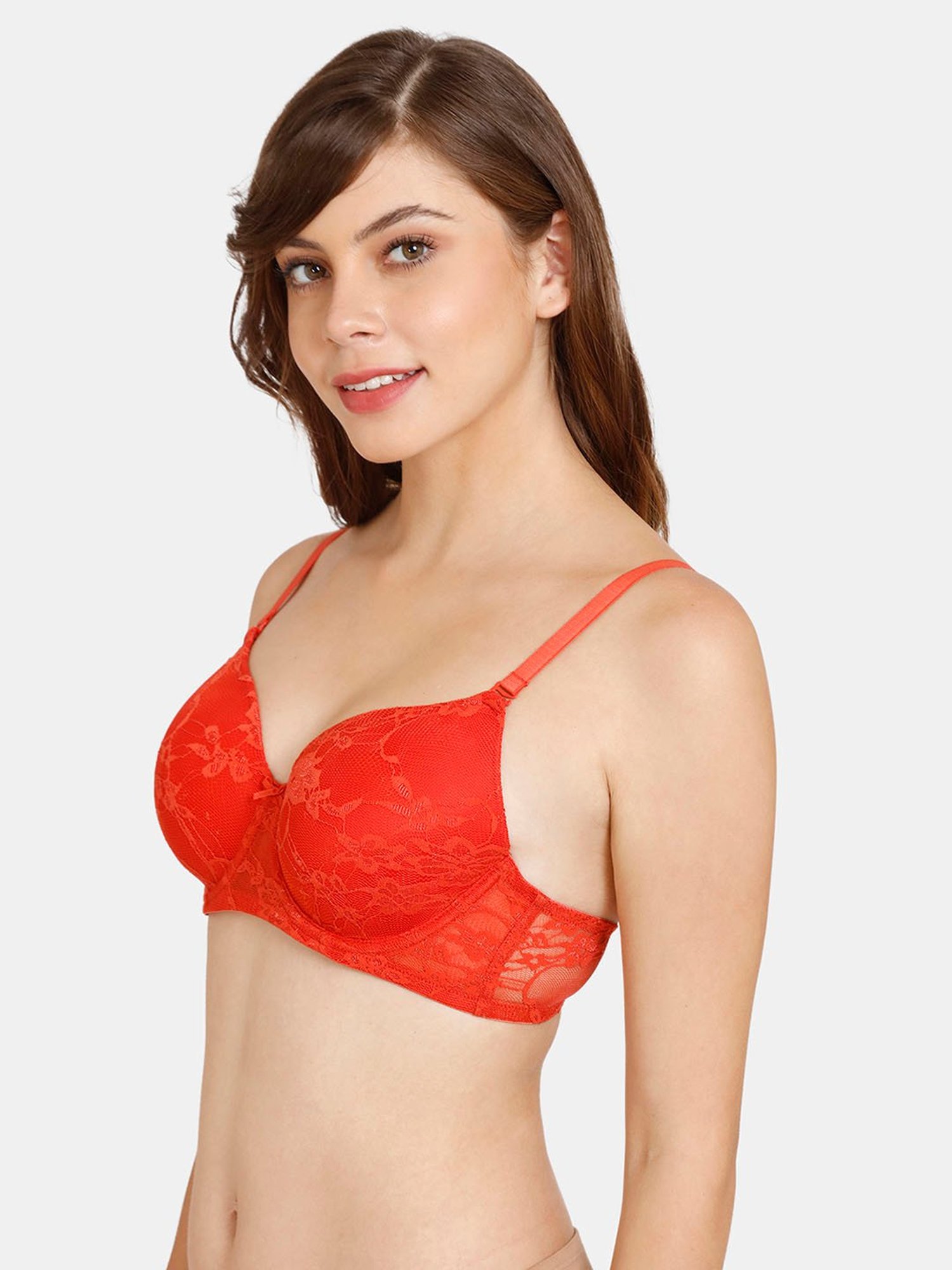 Rosaline by Zivame Red Under-Wired Padded T-Shirt Bra