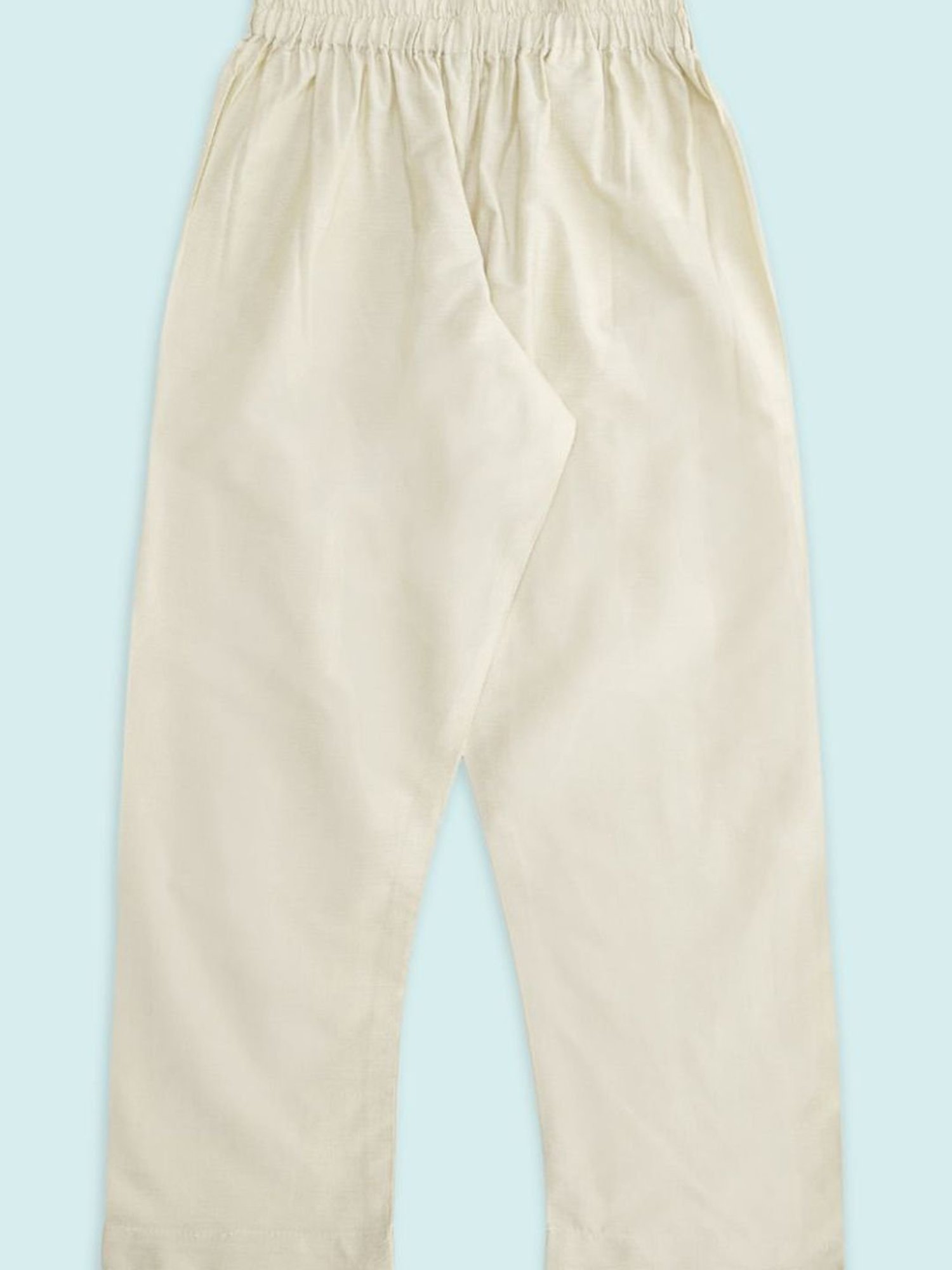 Indus Route by Pantaloons Kids Teal Blue & White Embroidered Full Sleeves Kurta Set