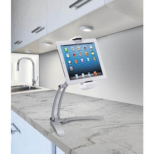 CTA Digital 2-in-1 Kitchen Mount Stand for 7-13 Inch Tablets / iPad Air/ iPad Pro 12.9 / Surface Pro (PAD-KMS)