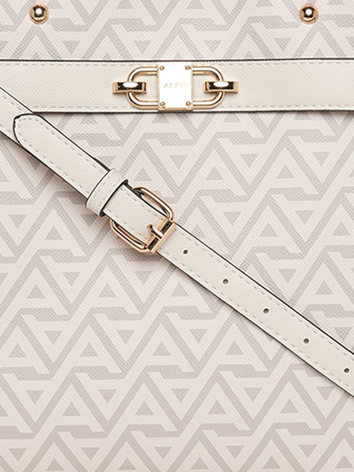 Aldo Grey Printed Medium Satchel Handbag