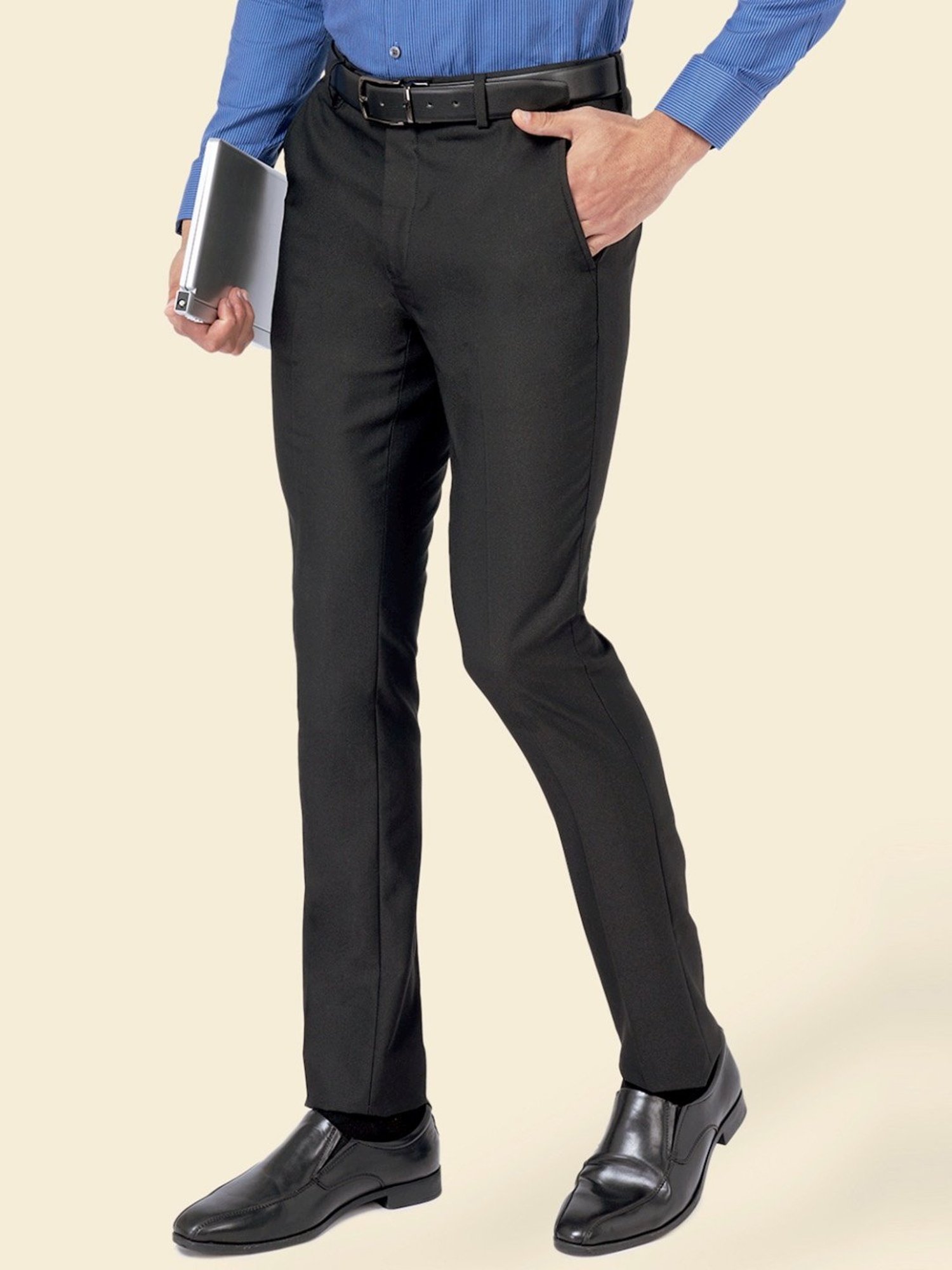 Byford by Pantaloons Black Slim Fit Trousers