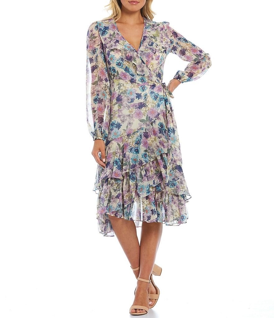 Dress the Population Sandra Crepe Plunge V-Neck Sleeveless Side Slit Gown