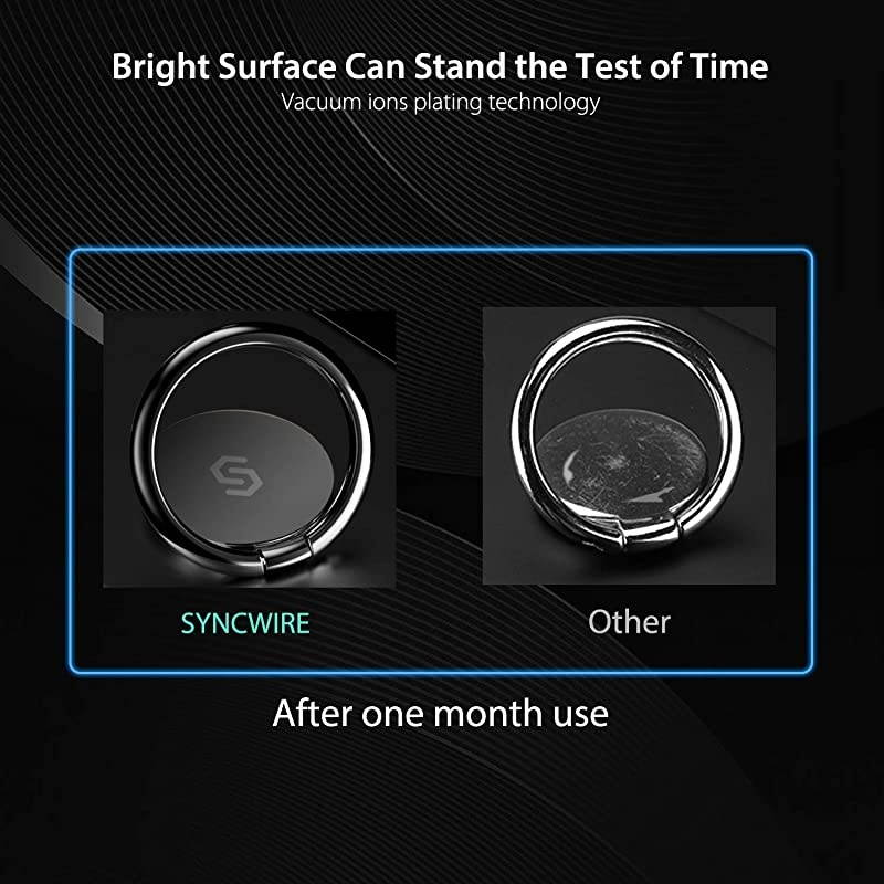 Cell Phone Ring Holder Stand, 360 Degree Rotation Universal Finger Ring Kickstand with Polished Metal Phone Grip for Magnetic Car Mount Compatible with iPhone, Samsung, LG, Sony, HTC and More