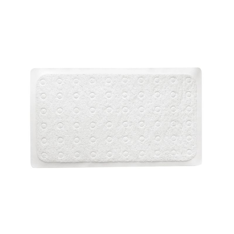 17"x29" Skid-Resistant Ultimate Loofah Tub Mat White - Zenna Home