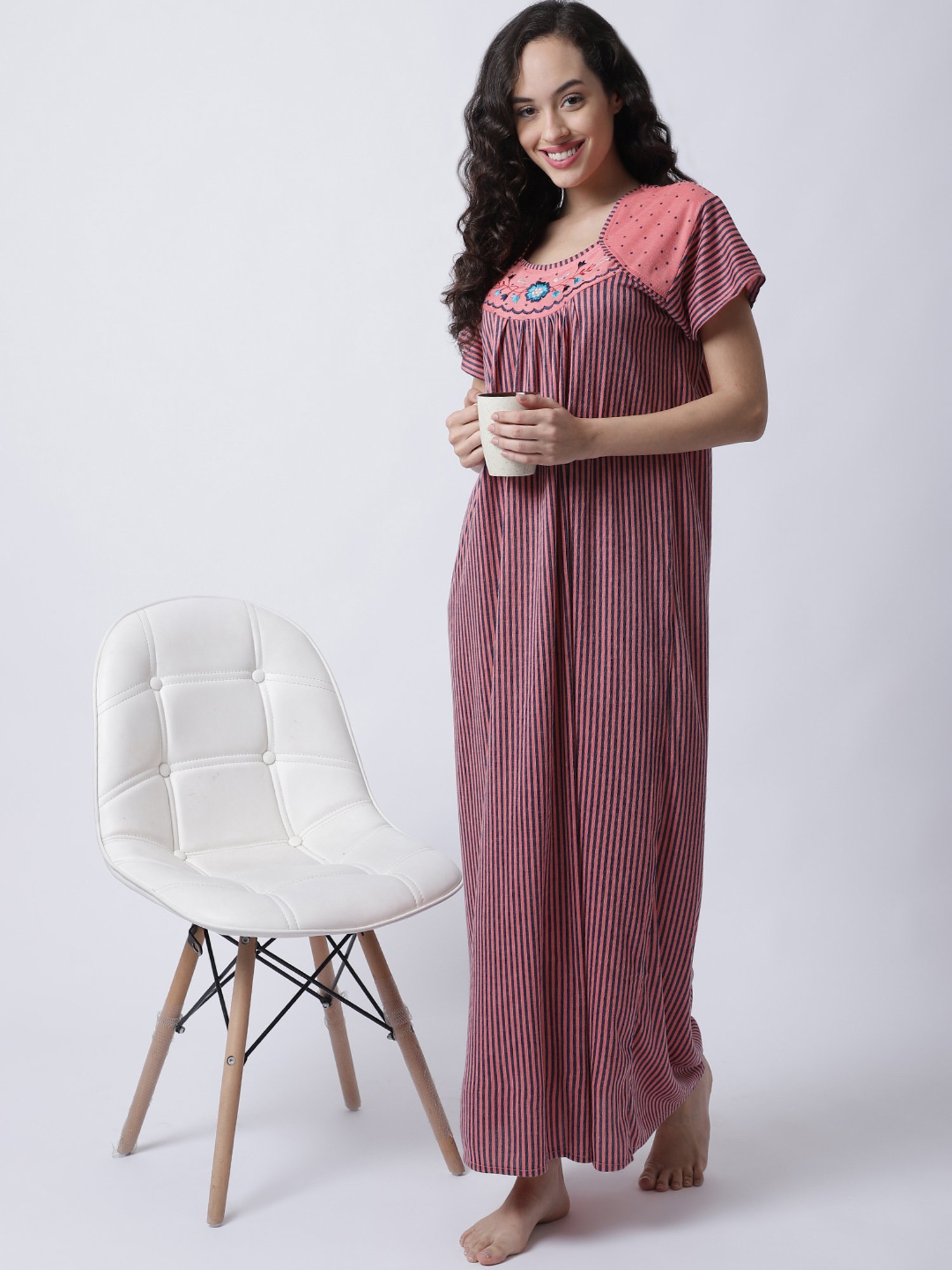 Secret Wish Peach & Blue Stripes Nighty