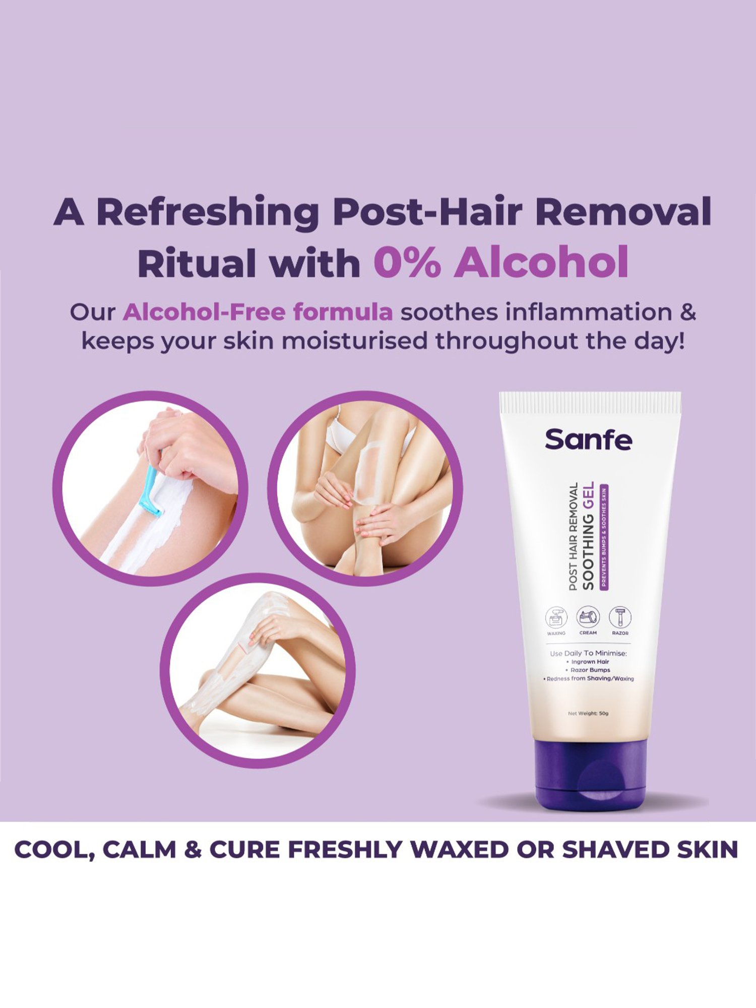 Sanfe Post Hair Removal Soothing Gel - 50 gm