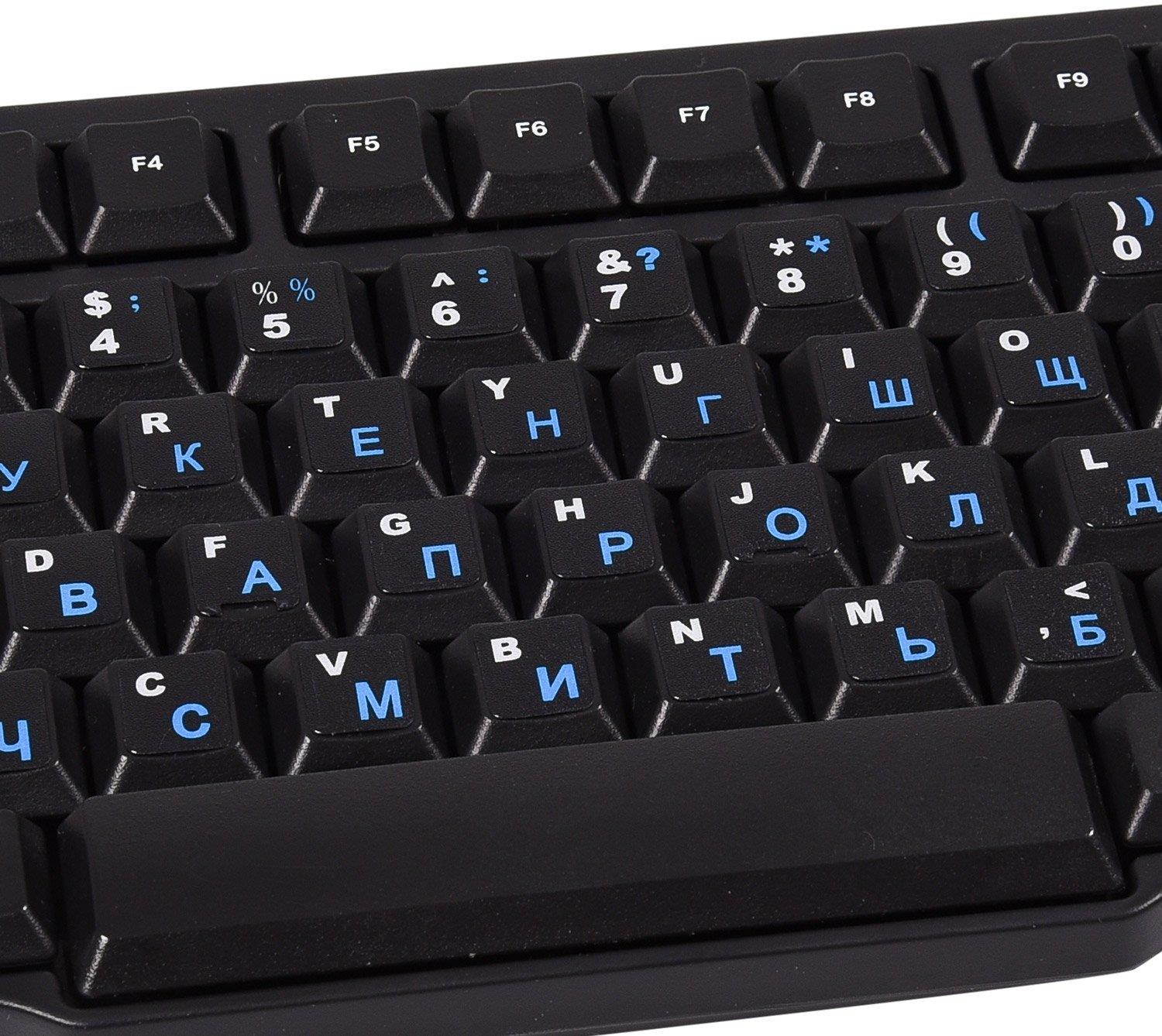 (2PCS Pack) Russian Keyboard Stickers, Keyboard Letters Replacement Stickers Russian Black Background with Blue Lettering for PC Computer Laptop Notebook Desktop Keyboards(Russian-Blue)