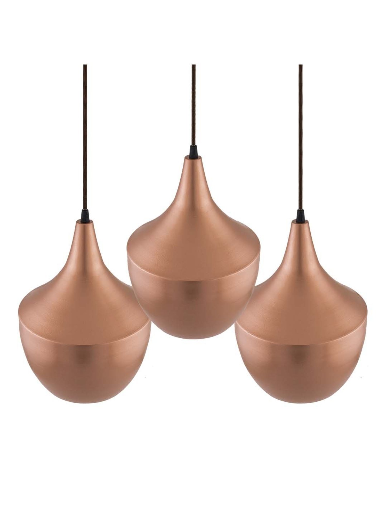 Homesake 3-Lights Linear Cluster Brown Metal Modern Pear Pendant Light - Set of 1