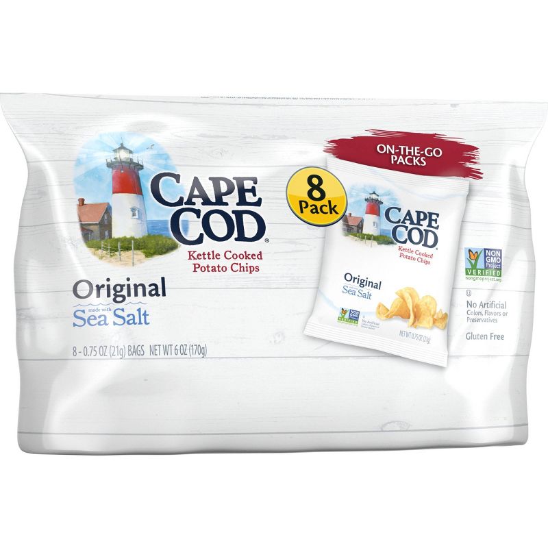 Cape Cod Original Flavored On The Go Kettle Cooked Potato Chips - 0.25oz/8pk