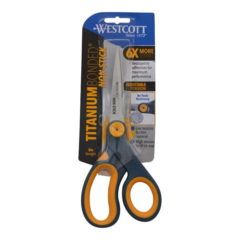 Wescott Titanium Bonded Non-Stick Scissor 8" - Gray/Orange