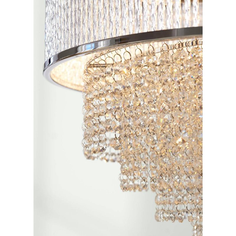 Vienna Full Spectrum Chrome Crystal Pendant Chandelier 23 1/2" Wide Modern 5-Light Fixture for Dining Room House Foyer Kitchen