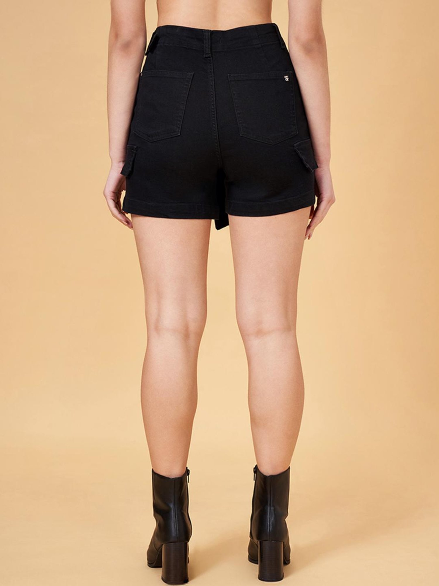 SF Jeans by Pantaloons Black High Rise Skorts