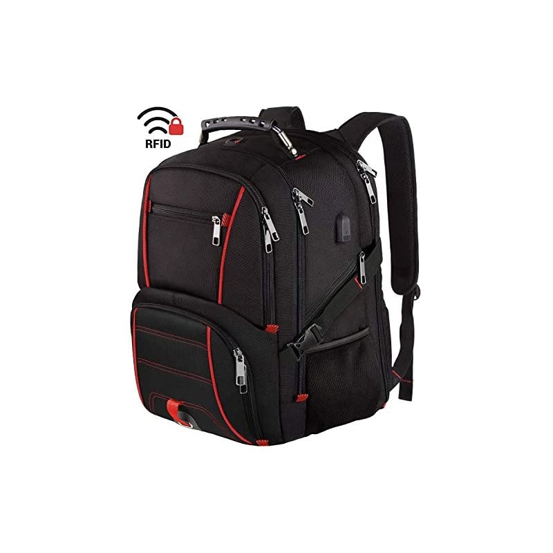 Large Travel Laptop Backpack TSA Durable Computer College School Bookbag with USB Charging Port for Men