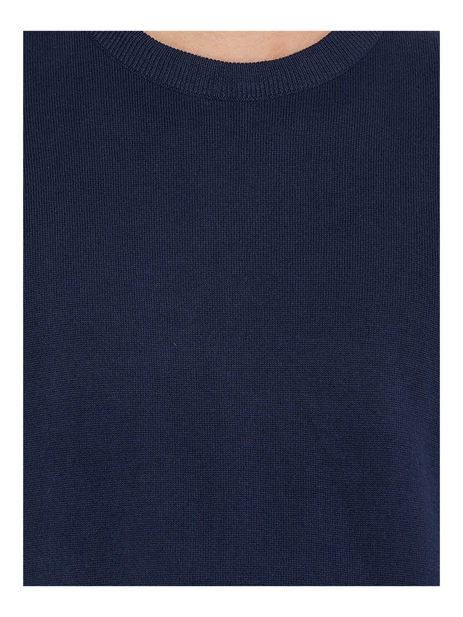 Cantabil Ink Blue Regular Fit Sweater