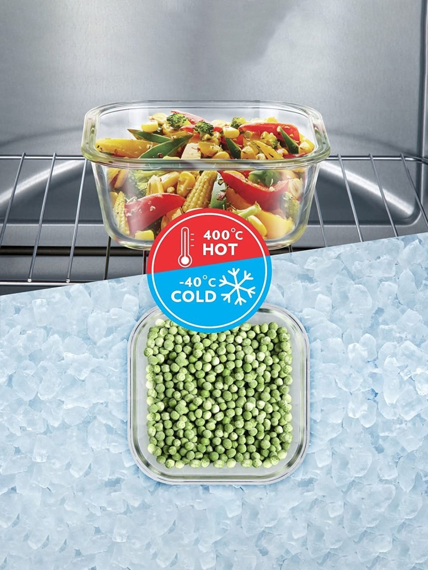 Borosil Ace Square Glass Lunch Box with Lunch Bag Set of 3 (Green, 320 ml)