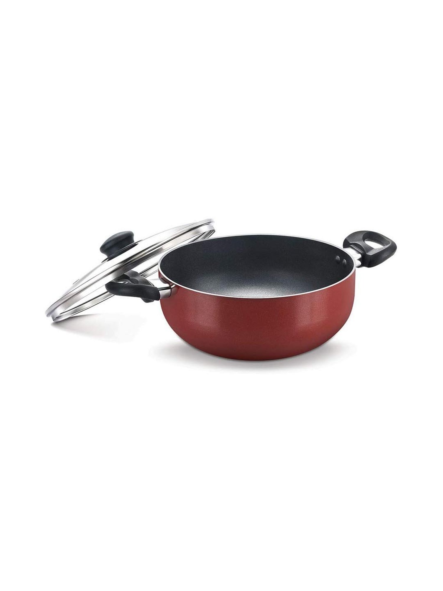 ALLO Silver Stainless Steel Induction Friendly Triply Kadhai (3 L)