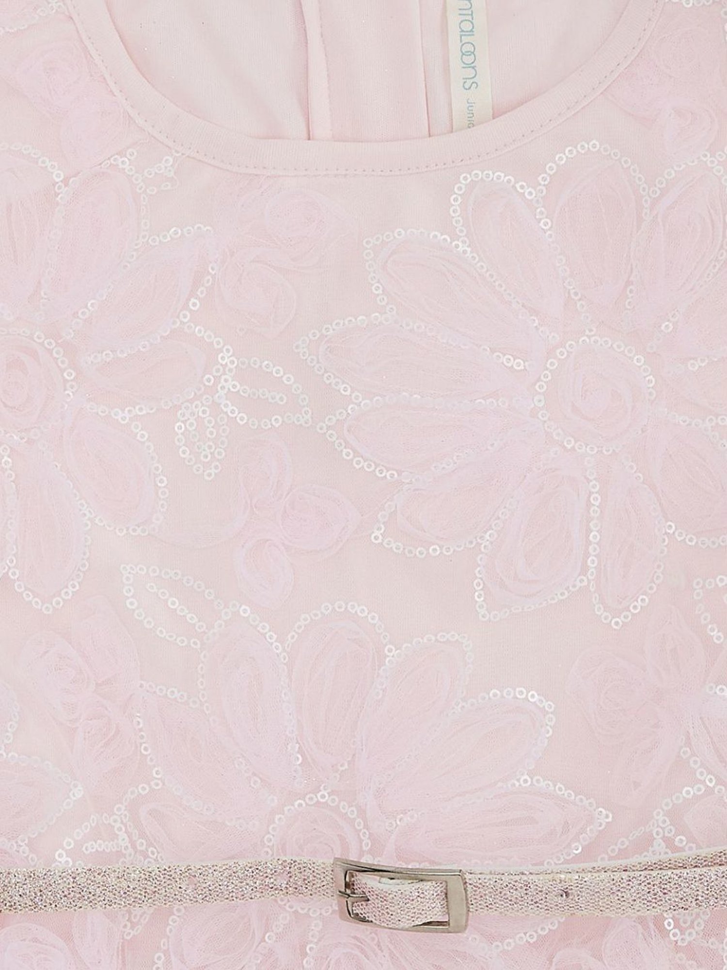 Pantaloons Junior Pink Cotton Floral Print Dress